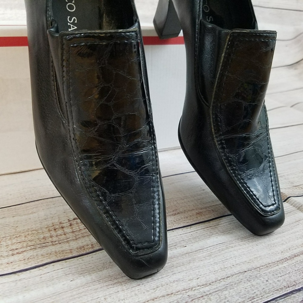 Franco Sarto Black Leather Dress Pumps